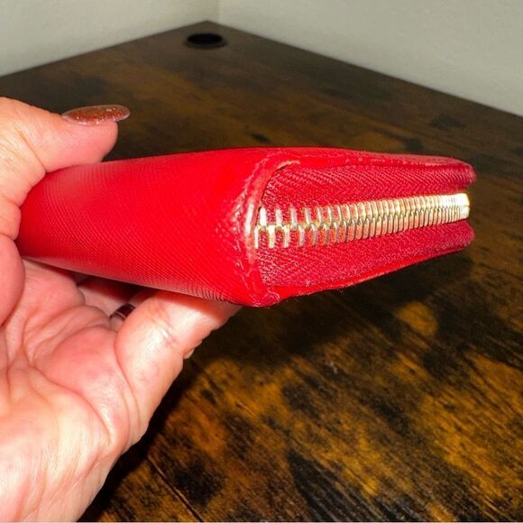 Prada Triangle Saffiano Leather Long Wallet Red W/ Certificate of Authenticity - Picture 14 of 14